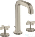 Hansgrohe AXOR CITTERIO 3 üléses mosdó csaptelep automata leeresztővel, szálcsiszolt nikkel 39133820 (39133820)