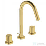 Ideal Standard JOY 3 üléses mosdó csaptelep automata leeresztővel, Brushed Gold BC783A2 (BC783A2)