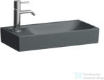 Laufen MEDA 46x23, 5 cm-es fali mosdó bal oldali csaplyukkal, csaptelep-és túlfolyó nélkül, matt graphite H8151147581131 (H8151147581131)