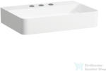 Laufen Val SaphirKeramik 60x42 cm-es csiszolt aljú mosdó 3 csaplyukkal, túlfolyó nélkül, LCC bevonattal, fehér H8162834001581 (H8162834001581)