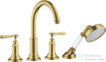 Hansgrohe AXOR MONTREUX 4 üléses peremre szerelhető kádtöltő csaptelep, szálcsiszolt sárgaréz hatású 16550950 (16550950)
