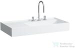 Laufen Kartell By Laufen 90x46 cm-es mosdó, bal oldali polccal, 3 csaplyukkal, LCC Active bevonattal, fehér H810339A001581 (H810339A001581)
