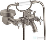 Hansgrohe AXOR MONTREUX kádtöltő csaptelep zuhanyszettel, rozsdamentes acél hatású 16540800 (16540800)