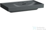 Laufen MEDA 80x46 cm-es falra/bútorra szerelhető mosdó 3 csaplyukkal, bal oldali pulttal, matt graphite H8171157581081 (H8171157581081)