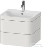 Duravit HAPPY D. 2 PLUS 2 57, 5 cm széles fiókos alsószekrény mosdóval, 1 csaplyukkal, Nordic White Satin Matt Lacquer HP4635O3939 (HP4635O3939)