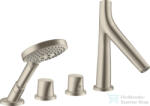 Hansgrohe Axor Starck Organic 4 üléses peremre szerelhető termosztátos kádtöltő csaptelep, szálcsiszolt nikkel 12425820 (12425820)