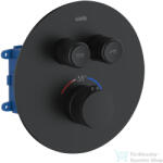 kielle Oudee falsík alatti termosztátos 2 fogyasztós csaptelep alaptesttel, matt fekete 10602204 (10602204)