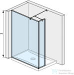 Jika PURE 120/20 cm-es zuhanyfal Jika Perla átlátszó üveggel, fényes ezüst profillal, H2674260026681 (H2674260026681)