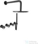 Bugnatese MILLENOVECINQUANTA falsík alatti zuhanyrendszer 22, 5 cm-es esőztetővel, belső egységgel, zuhanyszettel, matt fekete 4527NE (4527NE)