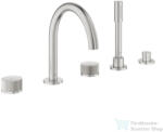 GROHE ATRIO PRIVATE 5 üléses kádtöltő csaptelep zuhanyszettel, alaptest nélkül, SuperSteel 25226DC0 (25226DC0)