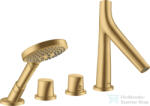 Hansgrohe AXOR Starck Organic 4 üléses, termosztátos kádtöltő csaptelep, szálcsiszolt arany hatású 12426250 (12426250)
