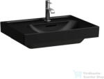 Laufen MEDA 60x46 cm-es fali mosdó bal oldali polccal, matt fekete H8171127161041 (H8171127161041)