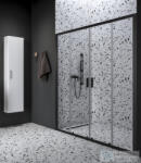 RAVAK BLIX II NBLDP4 200 tolóajtó, transparent, fekete 0YMK0300Z1 (0YMK0300Z1)