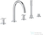 GROHE ATRIO 5 üléses kádtöltő csaptelep zuhanyszettel, alaptest nélkül, Króm 29408000 (29408000)