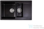 LunArt Gery 79, 5x49, 5 cm-es öntött gránit mosogató medence gyümölcsmosóval, szifon nélkül, Midnight black 5999861632220 (5999861632220)