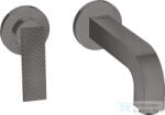 Hansgrohe AXOR CITTERIO falsík alatti mosdócsaptelep 220 mm-es kifolyóval, rombuszmetszéses fogantyúval, nem zárható leeresztővel, szálcsiszolt fekete króm 39181340 (39181340)