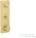 Hansgrohe AXOR CITTERIO C termosztátos falsík alatti kád /zuhany csaptelep, szálcsiszolt sárgaréz hatású 49700950 (49700950)