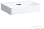 Laufen Val SaphirKeramik 55x42 cm-es csiszolt aljú mosdó csaplyuk nélkül, LCC Active bevonattal, fehér H816282A001091 (H816282A001091)