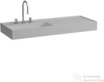 Laufen Kartell By Laufen 120x46 cm-es mosdó, jobb oldali polccal, 3 csaplyukkal, Matt szürke H8133327591581 (H8133327591581)