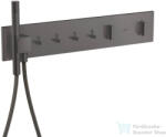 Hansgrohe AXOR SHOWERCOMPOSITION 4 utas termosztátos falsík alatti kád /zuhany csaptelep, szálcsiszolt fekete króm 12573340 (12573340)