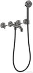 Hansgrohe AXOR ONE falsík alatti kádtöltő csaptelep zuhanyszettel, alaptest nélkül, polírozott fekete króm 48443330 (48443330)