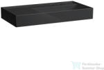 Laufen Kartell By Laufen 90x46 cm-es mosdó 2 csaplyukkal, túlfolyó nélkül, bal oldali polccal, fényes fekete H8103390208151 (H8103390208151)