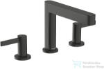 Hansgrohe FINORIS 110 3 üléses mosdó csaptelep click-clack leeresztővel, szálcsiszolt fekete króm 76033340 (76033340)