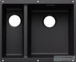 BLANCO SUBLINE 340/160-U SILGRANIT® mosogató medence alulról való beépítéshez, lefolyó nélkül, jobbos főmedence, fekete 527810 (527810)