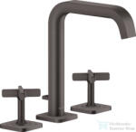 Hansgrohe AXOR CITTERIO E 3 üléses mosdó csaptelep automata leeresztővel, szálcsiszolt fekete króm 36108340 (36108340)