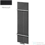 Radeco KEX 1570x450 design radiátor 2 db törölközőtartóval, MERKURY 8 (selyemfényű fekete) színben (Radeco_KEX_MERKURY8)