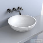 LunArt Sophie 42, 5 cm-es pultra ültethető öntöttmárvány mosdó csaplyuk és túlfolyó nélkül, fényes fehér 5999123014207 (5999123014207)