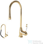 Bugnatese OXFORD kihúzható zuhanyfejes mosogató csaptelep, sárgaréz 6395ON (6395ON)