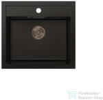 LunArt Cuki 56x51 cm-es öntött gránit mosogató medence szifon nélkül, Golden black 5999861632534 (5999861632534)