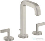 Hansgrohe AXOR CITTERIO 3 üléses mosdó csaptelep automata leeresztővel, rozsdamentes acél hatású 39135800 (39135800)