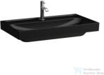 Laufen MEDA 80x46 cm-es falra/bútorra szerelhető mosdó túlfolyó nélkül, matt fekete H8101177161111 (H8101177161111)