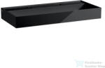 Laufen Kartell By Laufen 100x46 cm-es csiszolt aljú mosdó 2 csaplyukkal, túlfolyó nélkül, fényes fekete H8163370201151 (H8163370201151)