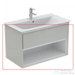 Ideal Standard CONNECT AIR 80x44 cm-es 1 fiókos alsószekrény pult és mosdó nélkül, Fényes világosszürke/matt fehér E0827EQ (E0827EQ)