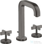 Hansgrohe AXOR CITTERIO 3 üléses mosdó csaptelep automata leeresztővel, szálcsiszolt fekete króm 39133340 (39133340)