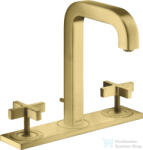 Hansgrohe AXOR CITTERIO 3 üléses mosdó csaptelep automata leeresztővel, szálcsiszolt sárgaréz hatású 39134950 (39134950)