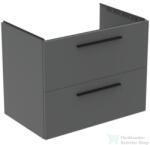 Ideal Standard I. Life B 80x50, 5 cm-es 2 fiókos fali szekrény mosdó és fogantyú nélkül, Quartz grey matt T5272NG (T5272NG)