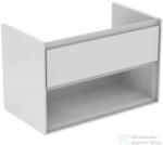 Ideal Standard CONNECT AIR 80x44 cm-es 1 fiókos alsószekrény pult és mosdó nélkül, Fényes/matt fehér E0827B2 (E0827B2)