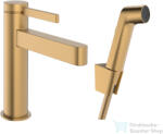Hansgrohe FINORIS mosdó csaptelep 110, bidé kézizuhannyal és 160cm-es gégecsővel, szálcsiszolt bronz 76210140 (76210140)