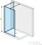 Jika PURE 119, 4/88, 4 cm-es zuhanyfal Jika Perla átlátszó üveggel, fényes ezüst profillal, H2694220026681 (H2694220026681)