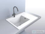LunArt Aragorn 650 64, 9x50 cm-es öntött gránit mosogató medence szifon nélkül, Pearl white 5999123000088 (5999123000088)