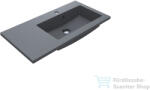 LunArt Liam 800 R 80x40 cm-es beépíthető öntöttmárvány mosdó, szürke kvarc 5999123001276 (5999123001276)
