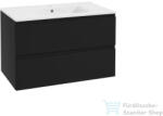 kielle OUDEE 80x55x46 cm-es 2 fiókos alsószekrény mosdóval, matt fekete 50002S84 (50002S84)