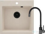 Deante EVORA gránit mosogató szett, csapteleppel, 1 medencés, 500x500 mm, bézs-fekete ZQJN5103 (ZQJN5103)
