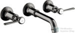 Hansgrohe AXOR Montreux falsík alatti mosdó csaptelep nem zárható leeresztővel, polírozott fekete króm 16534330 (16534330)