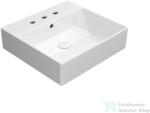 SAPHO GSI KUBE X kerámiamosdó, Extraglaze, 50x47cm, 3 furattal (9430311) (9430311) - furdoszoba-szaniter