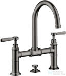 Hansgrohe AXOR MONTREUX 220 kétkaros mosdó csaptelep automata leeresztővel, polírozott fekete króm 16511330 (16511330)